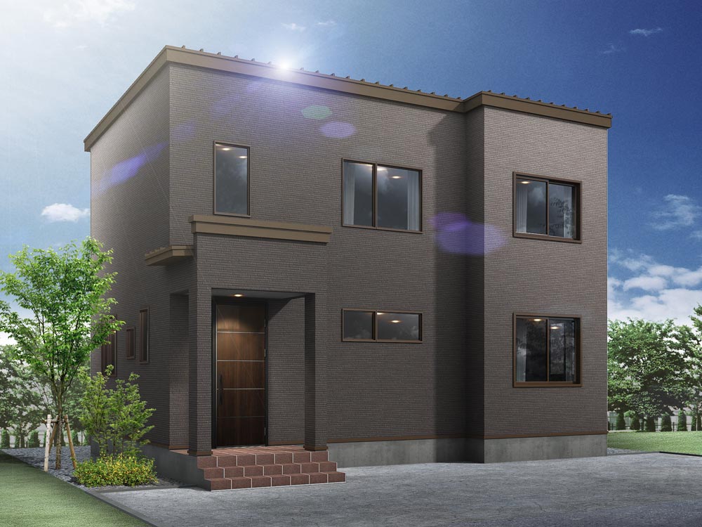 苫小牧 春日町1丁目のモデルハウス アップルトン 外観パース