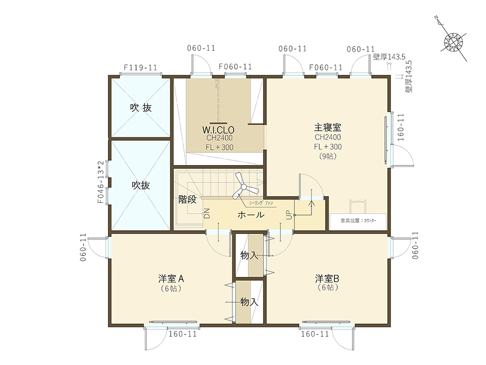 札幌 清田のモデルハウス クラマール 2階平面図