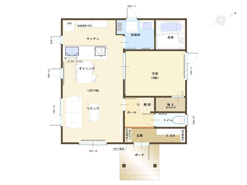 札幌 平岡のモデルハウス アレス 1階平面図