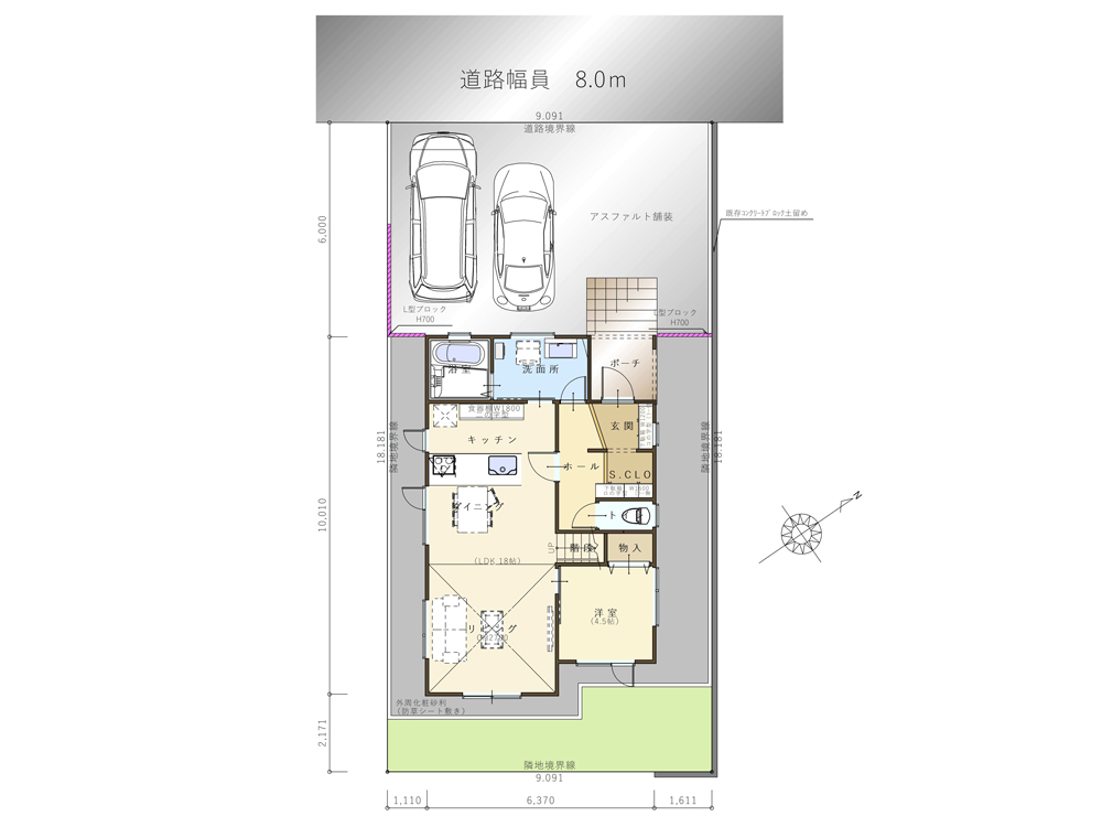 札幌 清田のモデルハウス レニャーノ 配置図