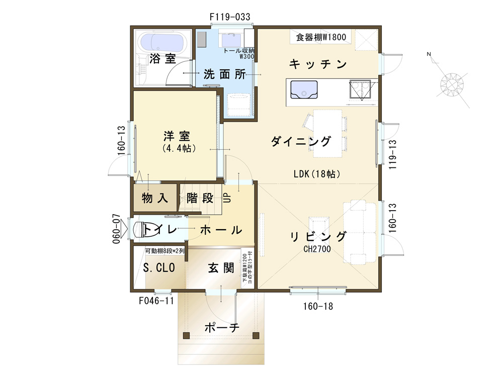 札幌 前田のモデルハウス マッカレン 1階平面図