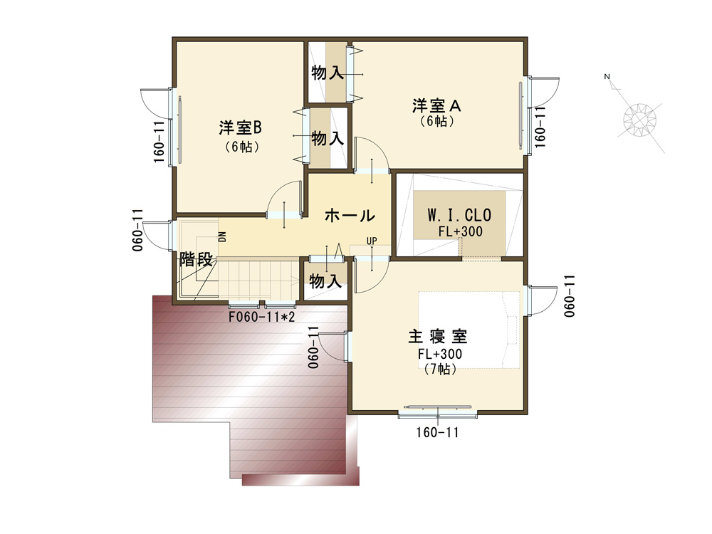 札幌 前田のモデルハウス マッカレン 2階平面図