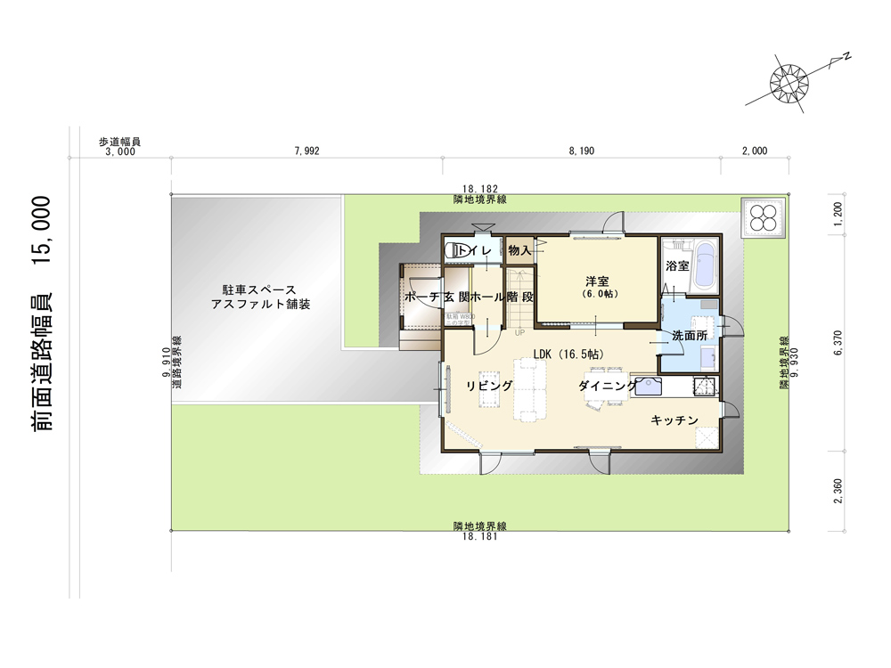 恵庭 島松本町のモデルハウス エルヴァス 配置図