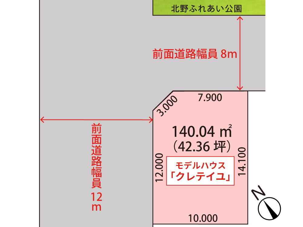 札幌 北野1条2丁目106番34・54の区画図