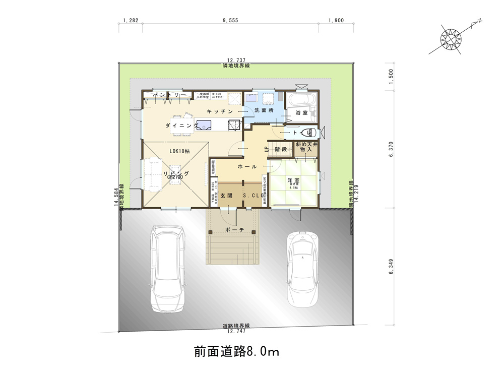 札幌 清田9-3のモデルハウス ジャスパー 配置図