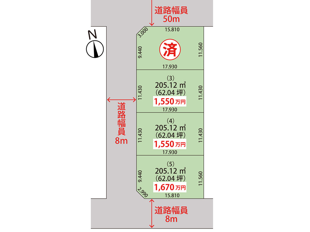 札幌市北区屯田6条8丁目【全4区画】