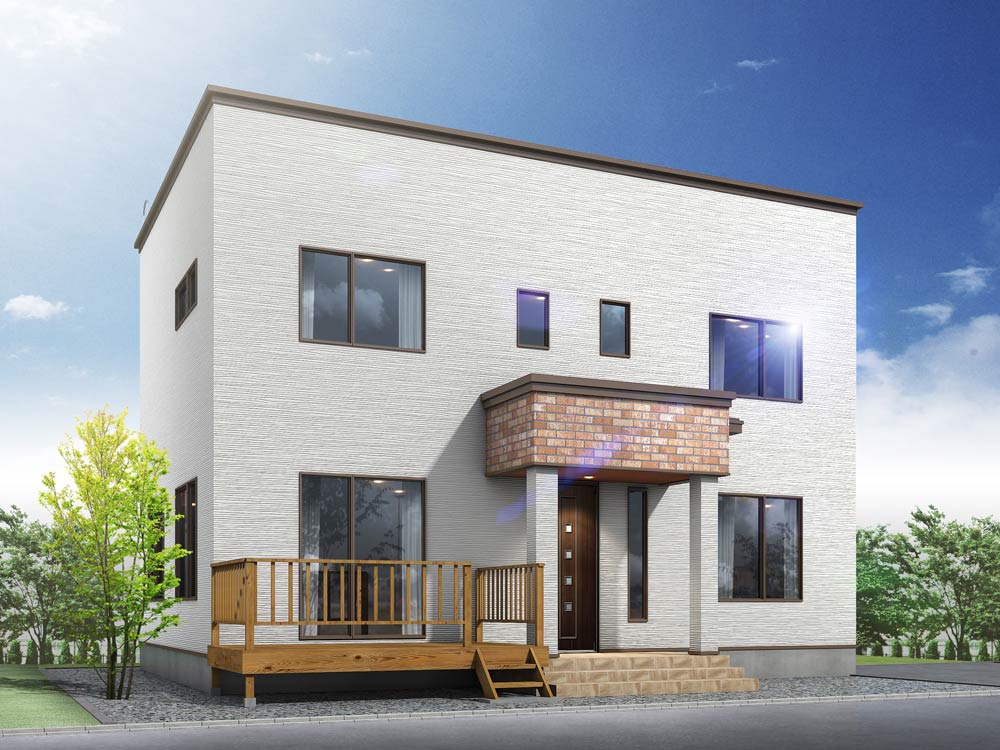 石狩 花川北6条2丁目のモデルハウス フレジュス 外観パース